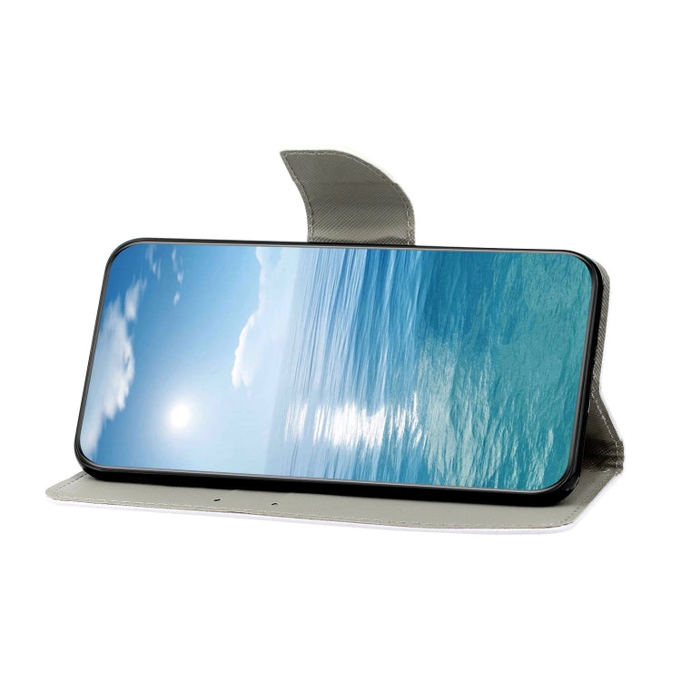 Para Samsung Galaxy A22 5G Estuche de teléfono de cuero con dibujo coloreado (nudo de lazo)