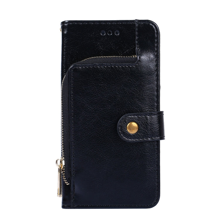 Funda de Cuero con Tapa y Cremallera para Huawei Mate 50 Pro (Negro)