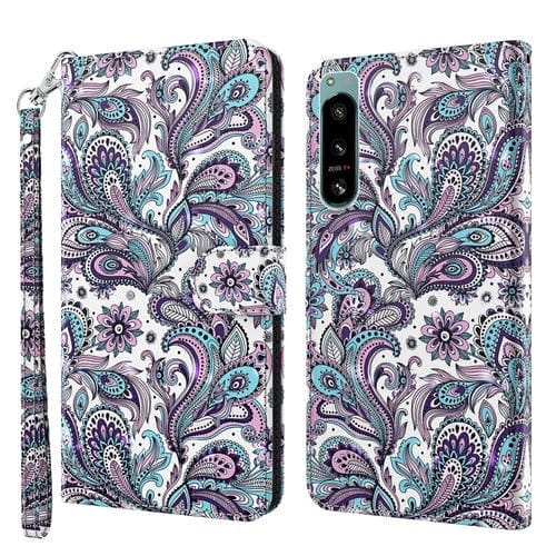 Funda para Sony Xperia 5 IV TPU 3D con Patrón de Pintura y PU (Remolino)