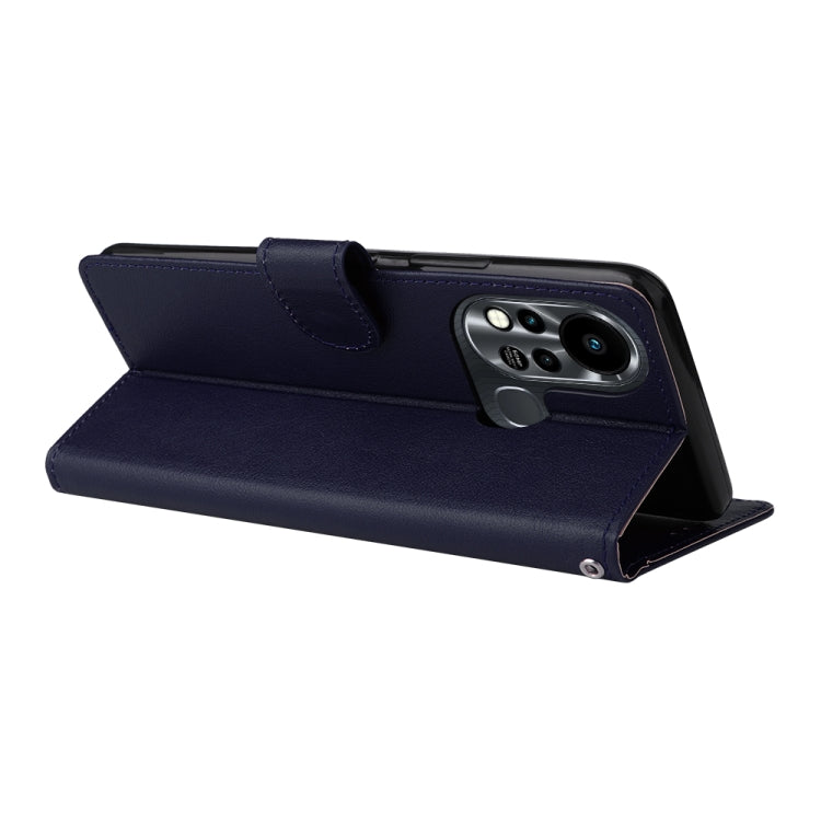 Estuche de Cuero para Infinix Note 11S con Tapa Horizontal y 3 Ranuras para Tarjetas (Azul Marino)