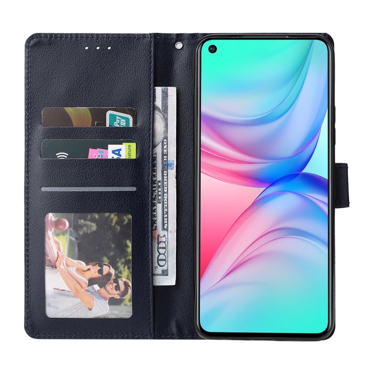 Estuche de Cuero para Infinix Hot 10 con Tapa Horizontal y 3 Ranuras para Tarjetas (Azul Marino)