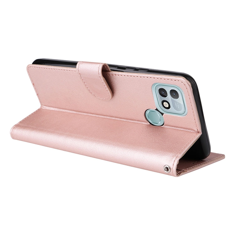 Estuche de Cuero para Infinix Hot 10I con Tapa Horizontal y 3 Ranuras para Tarjetas (Oro Rosa)