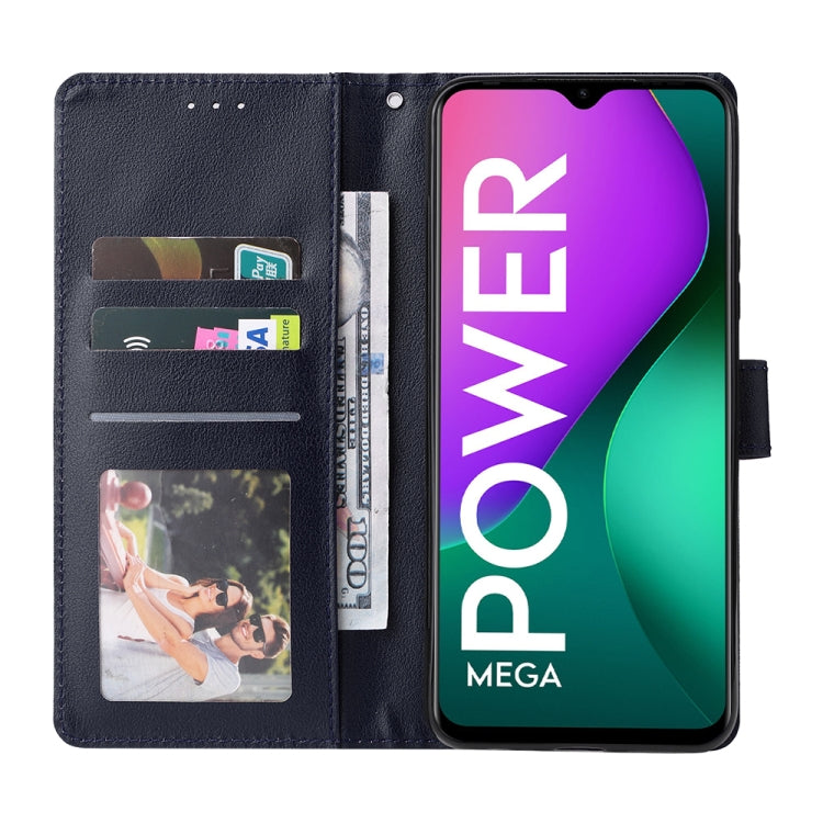 Estuche de Cuero para Infinix Smart 5 con Tapa Horizontal y 3 Ranuras para Tarjetas (Azul Marino)