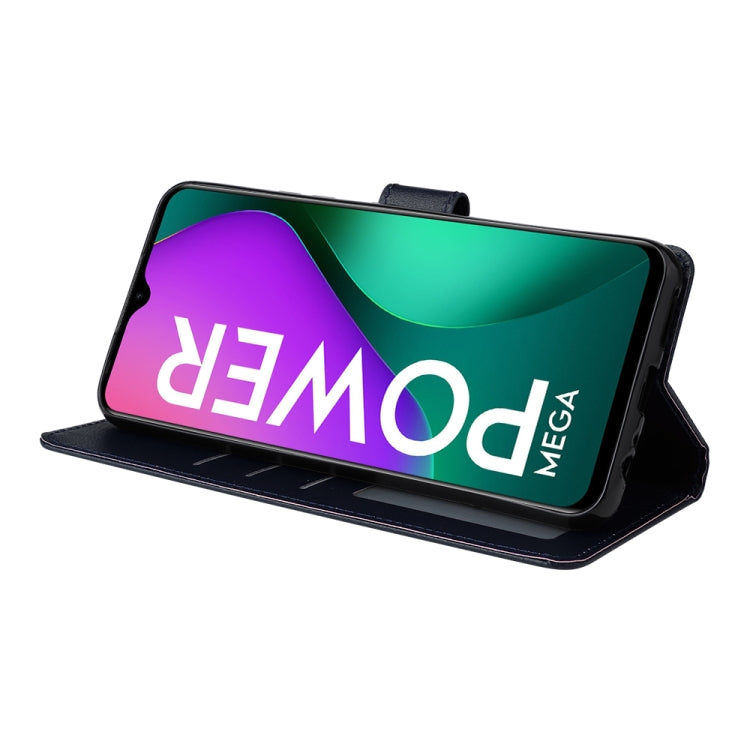 Estuche de Cuero para Infinix Smart 5 con Tapa Horizontal y 3 Ranuras para Tarjetas (Azul Marino)
