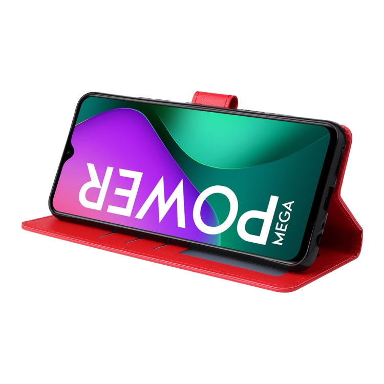 Estuche de Cuero para Infinix Smart 5 con Tapa Horizontal y 3 Ranuras para Tarjetas (Rojo)