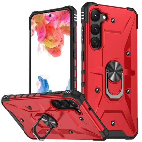 Para Samsung Galaxy S23 5G Ring Holder Phone Case (Rojo)