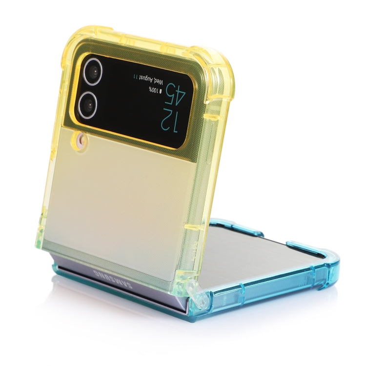 Para Samsung Galaxy Z Flip3 5G Gradient Color Funda para teléfono a prueba de golpes (Gradient Yellow Blue)