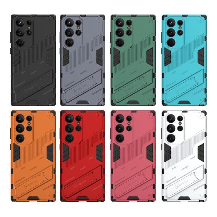 Para Samsung Galaxy S23 Ultra 5G Punk Armor 2 en 1 PC + TPU Funda para teléfono a prueba de golpes con soporte invisible (rojo claro)