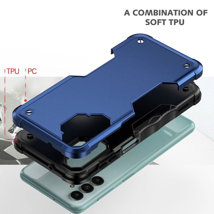 Para Samsung Galaxy M13 / A13 Funda antideslizante para teléfono con armadura a prueba de golpes (Azul)