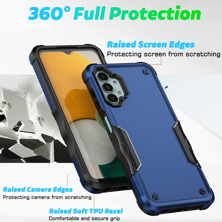 Para Samsung Galaxy M13 / A13 Funda antideslizante para teléfono con armadura a prueba de golpes (Azul)