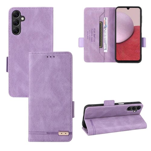 Para Samsung Galaxy A14 5G Funda de cuero con cierre magnético (Púrpura)