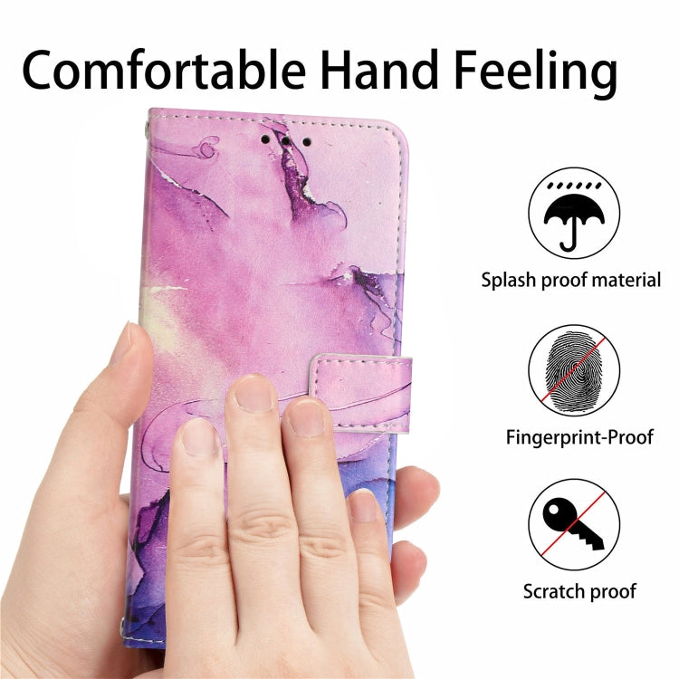 Para Tecno Camon 19/19 Pro Crossbody Funda de teléfono de cuero con patrón de mármol pintado (púrpura)