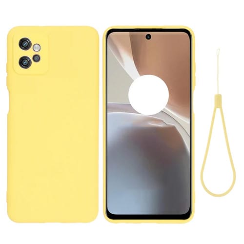 Para Motorola Moto G32 4G Funda protectora de cobertura completa de silicona líquida a prueba de caídas de color sólido (Amarillo)