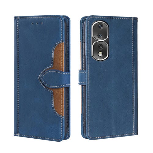 Para Honor 80 Pro Skin Feel Funda de cuero con hebilla magnética para teléfono (Azul)