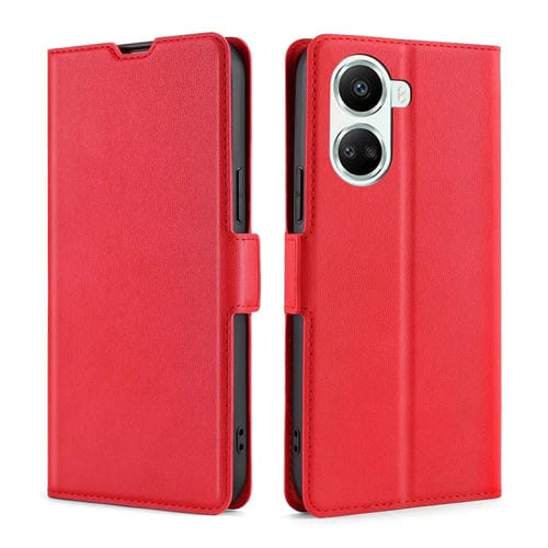 Para Huawei nova 10 SE Estuche para teléfono de cuero con tapa horizontal y hebilla lateral de voltaje ultrafino (Rojo)