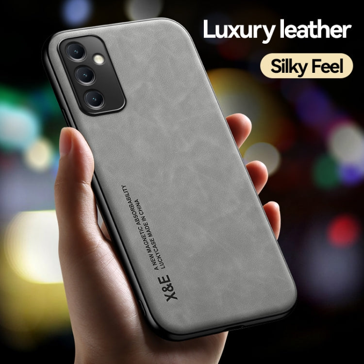 Para Samsung Galaxy A14 5G Skin Feel Magnetic Leather Back Phone Case (Verde)