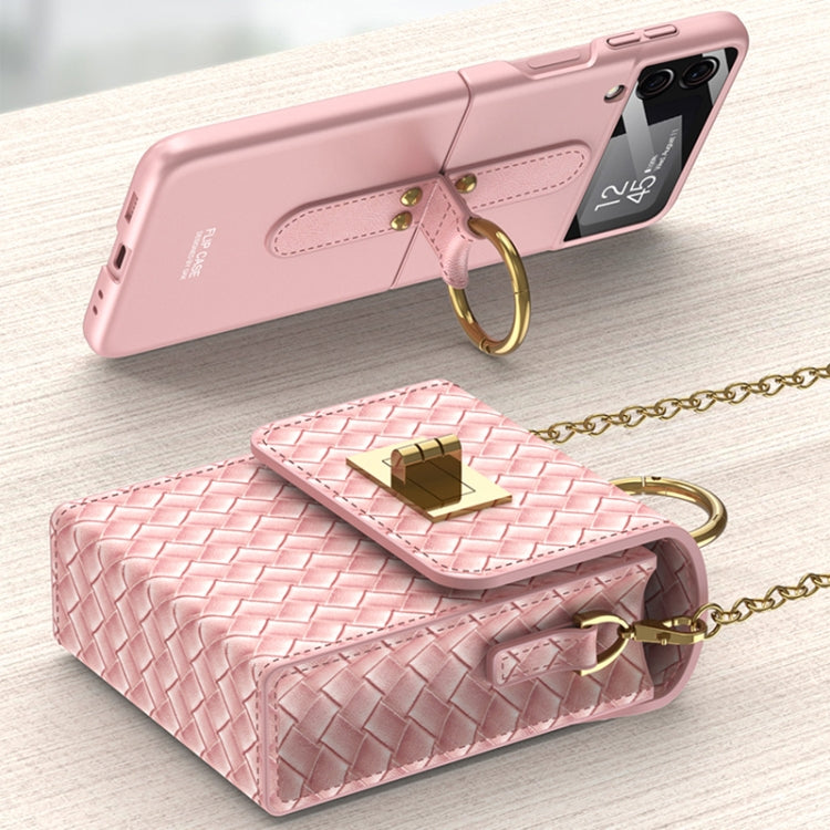 Mini mochila GKK, bolsa de teléfono delgada con anillo para Samsung Galaxy Z Flip3 5G/Z Flip4/Huawei P50 Pocket (rosa)