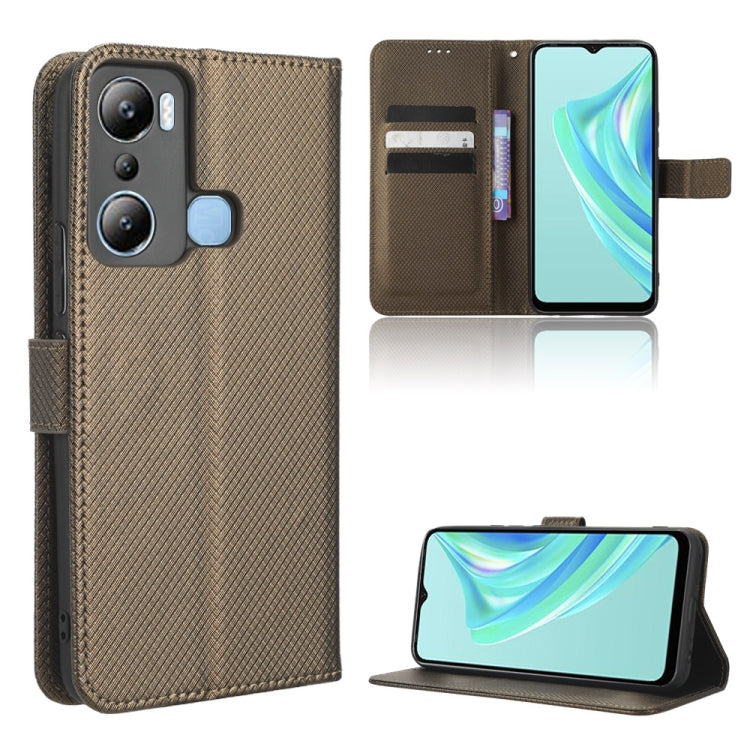 Funda de Cuero para Infinix Hot 20I con Textura de Diamante (Marrón)
