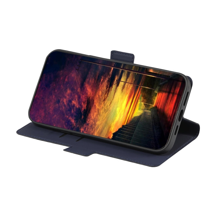 Funda de Cuero para Huawei Nova 10 Se con Textura Twill y Hebilla Lateral (Azul)