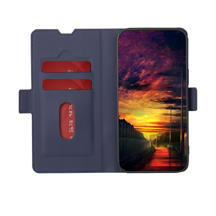Funda de Cuero para Huawei Nova 10 Se con Textura Twill y Hebilla Lateral (Azul)