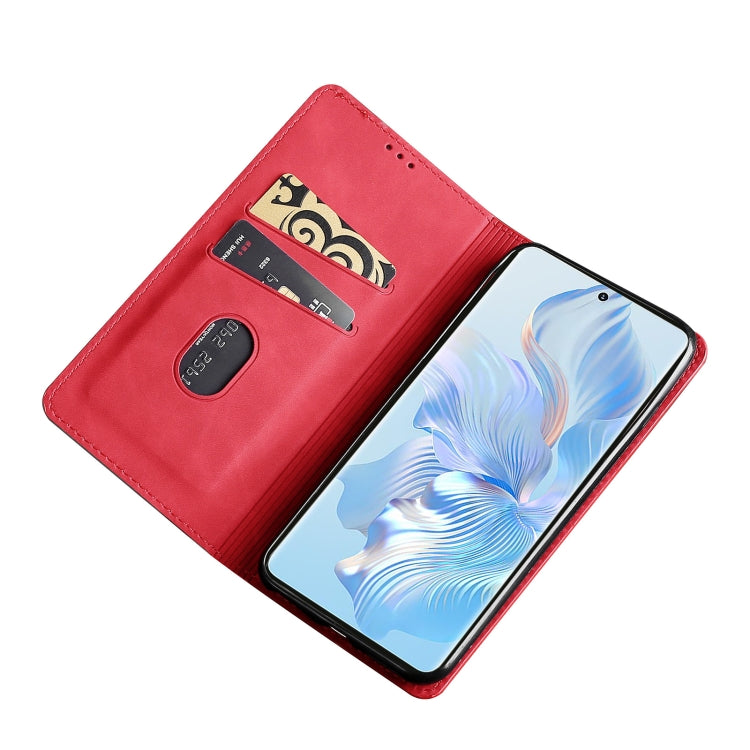 Funda para Huawei Nova 10 Se Skin Feel Leather con Tapa Horizontal Magnética (Rojo)