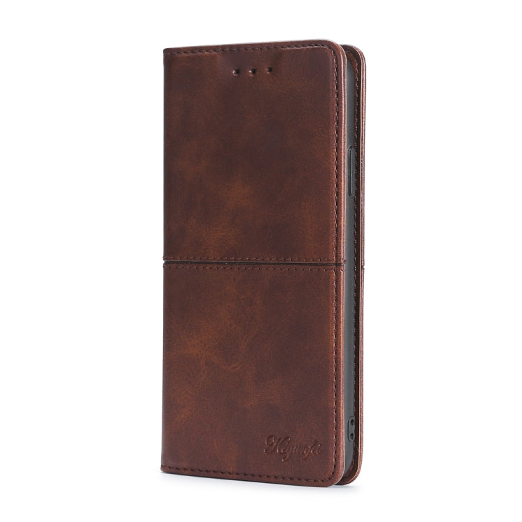 Funda de Cuero para Huawei Nova 10 Se con Tapa Horizontal Magnética y Textura de Vaca (Marrón Oscuro)