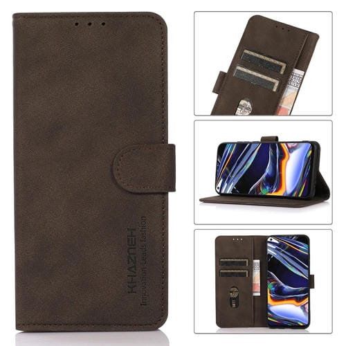 Funda de Cuero Khazneh para Motorola Moto G53 5G/G13/G23 con Textura Mate (Marrón)