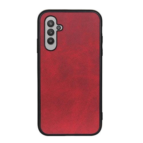 Funda de Teléfono Samsung Galaxy A24 PU Textura de Becerro Dos Colores Orificio Preciso (Rojo)