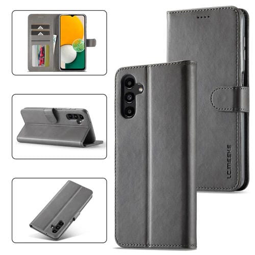 Funda para Samsung Galaxy A24 4G y 5G Lc.Imeeke Cuero Textura de Becerro (Gris)