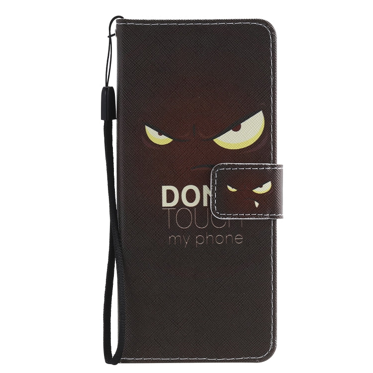 Para Sony XZ5 Painting Funda de cuero con tapa horizontal con soporte, ranura para tarjeta y cordón (ojo)