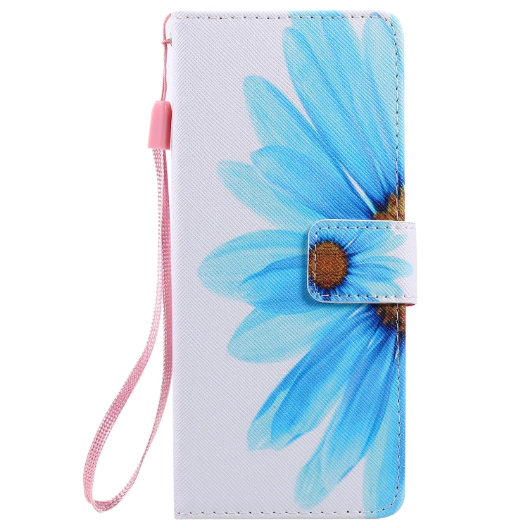 Para Sony Xperia 20 Painting Funda de cuero con tapa horizontal con soporte, ranura para tarjeta y cordón (girasol)