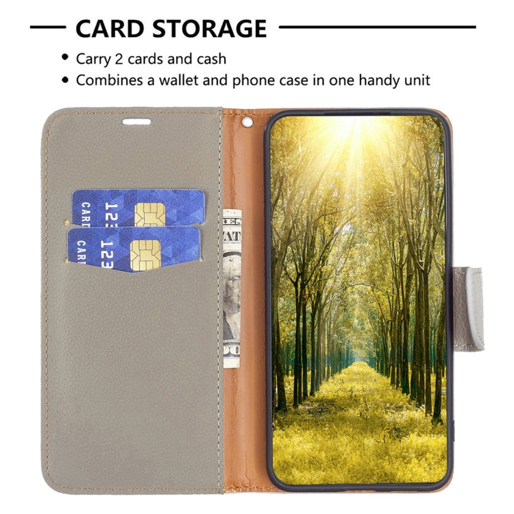 Para Samsung Galaxy A24 4G Litchi Texture Pure Color Leather Phone Case (Gris)