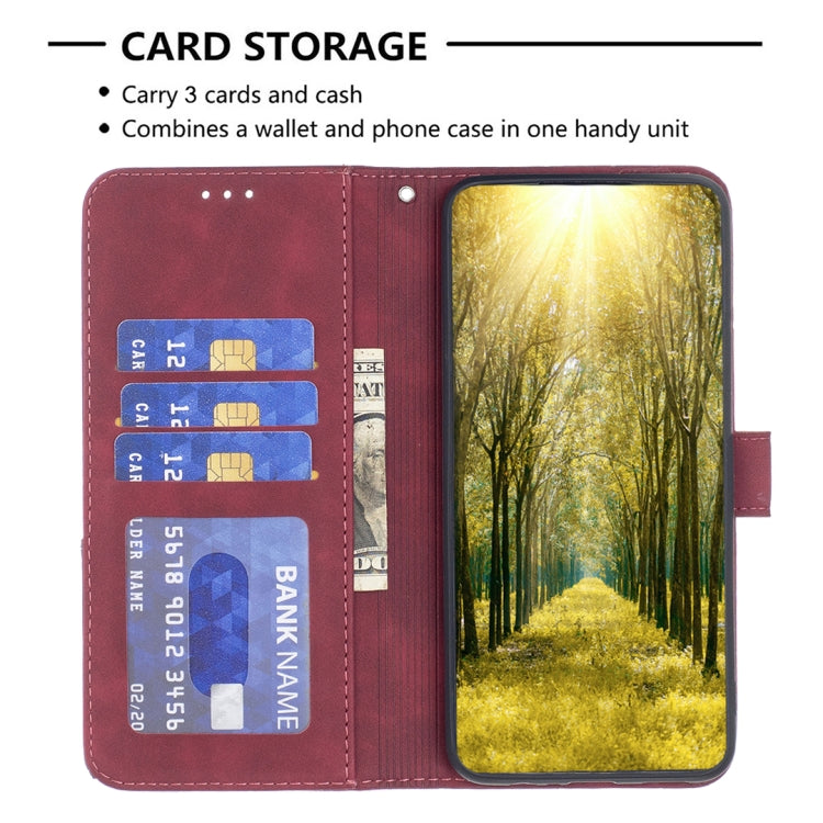 Para OPPO Find X6 5G Hebilla magnética Rombo Textura Funda de cuero para teléfono (Rojo)