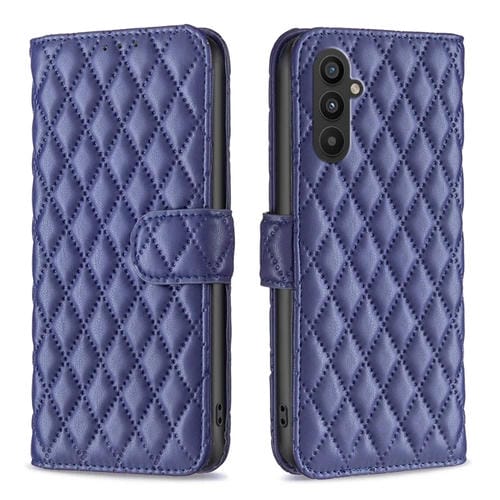Para Samsung Galaxy A24 4G Diamond Lattice Wallet Funda de cuero con tapa para teléfono (Azul)