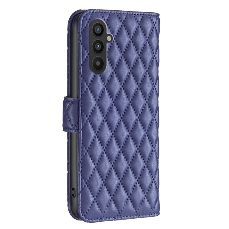 Para Samsung Galaxy A24 4G Diamond Lattice Wallet Funda de cuero con tapa para teléfono (Azul)