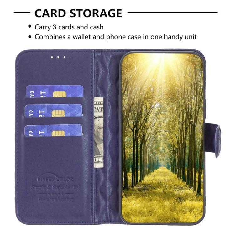 Para Samsung Galaxy A24 4G Diamond Lattice Wallet Funda de cuero con tapa para teléfono (Azul)