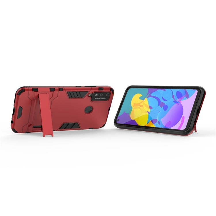 Para Huawei Honor Play 4T PC + TPU Funda protectora a prueba de golpes con soporte invisible (rojo)