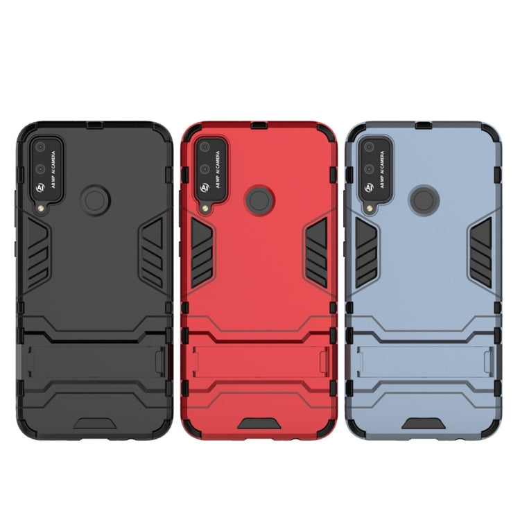 Para Huawei Honor Play 4T PC + TPU Funda protectora a prueba de golpes con soporte invisible (rojo)