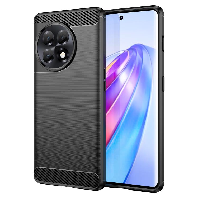 Funda de Teléfono TPU Fibra de Carbono para OnePlus 11R con Textura Cepillada (Negro)