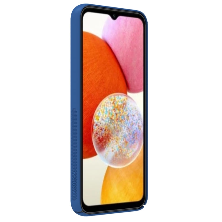 Para Samsung Galaxy A14 4G NILLKIN Black Mirror Series Camshield PC Phone Case (Azul)
