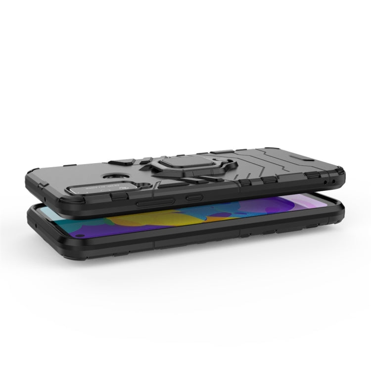Para Huawei Honor Play 4T PC + TPU Funda protectora a prueba de golpes con soporte de anillo magnético (Negro)