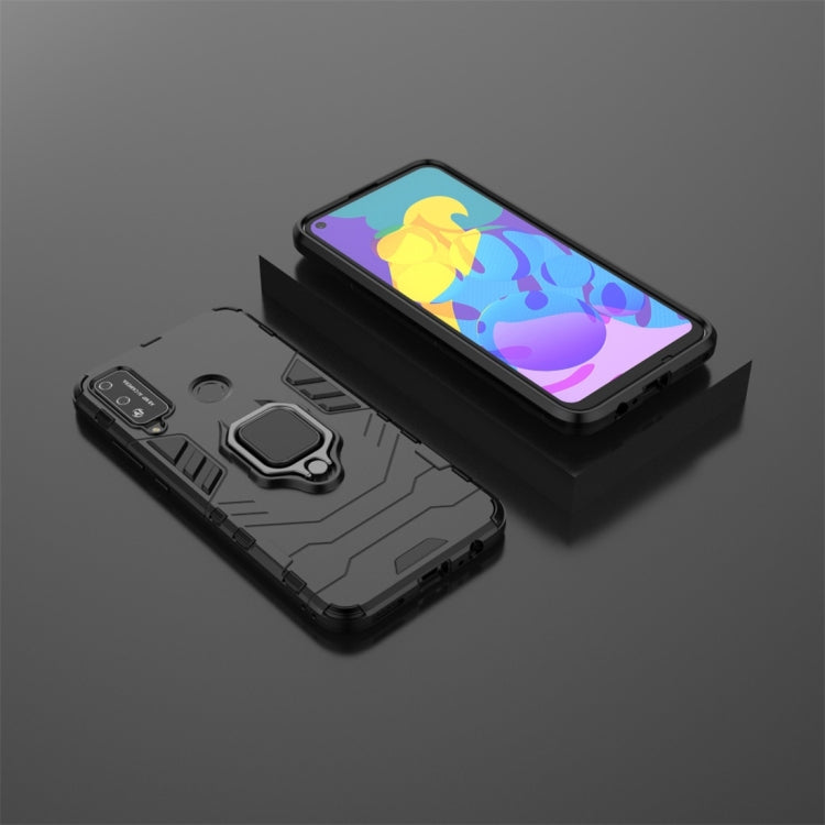 Para Huawei Honor Play 4T PC + TPU Funda protectora a prueba de golpes con soporte de anillo magnético (Negro)
