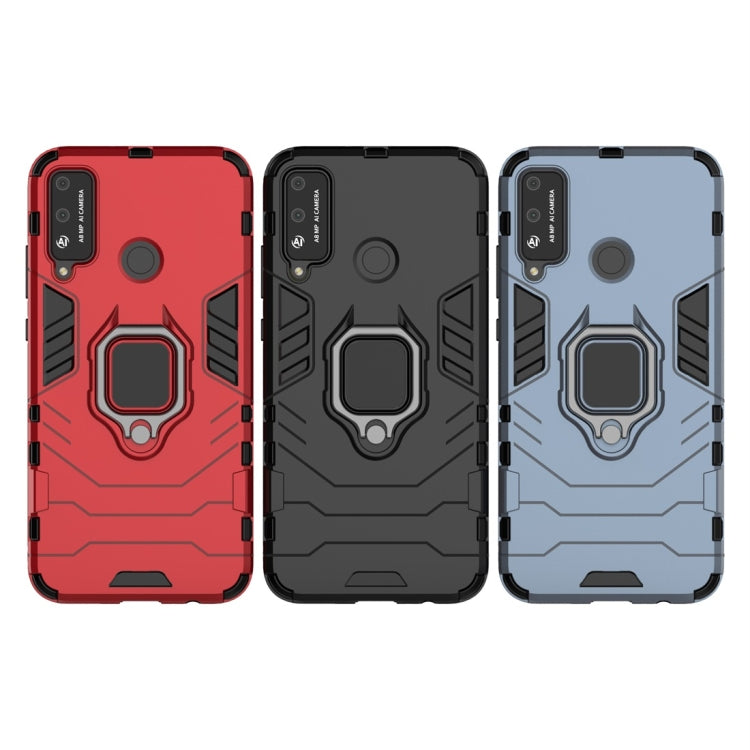 Para Huawei Honor Play 4T PC + TPU Funda protectora a prueba de golpes con soporte de anillo magnético (Negro)