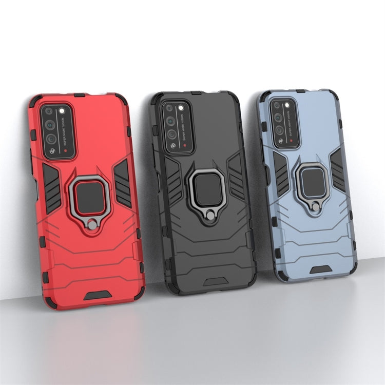 Para Huawei Honor X10 5G PC + TPU Funda protectora a prueba de golpes con soporte de anillo magnético (rojo)