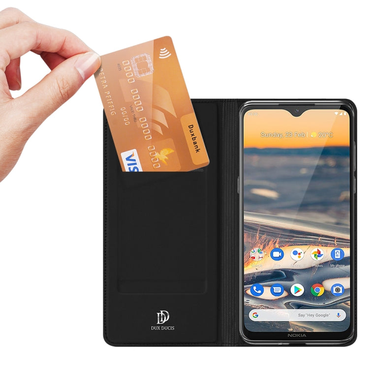 Para Nokia 5.3 DUX DUCIS Skin Pro Series Funda de cuero con tapa horizontal PU + TPU, con soporte y ranuras para tarjetas (Negro)