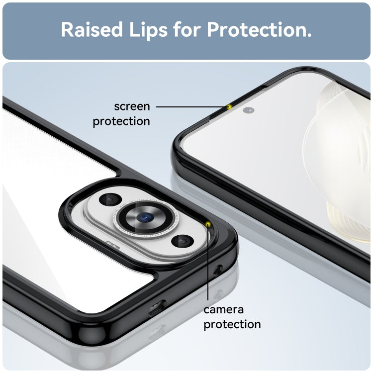 Funda de Teléfono Acrílico + TPU para Huawei Nova 12 Lite Serie Colorida (Negra)