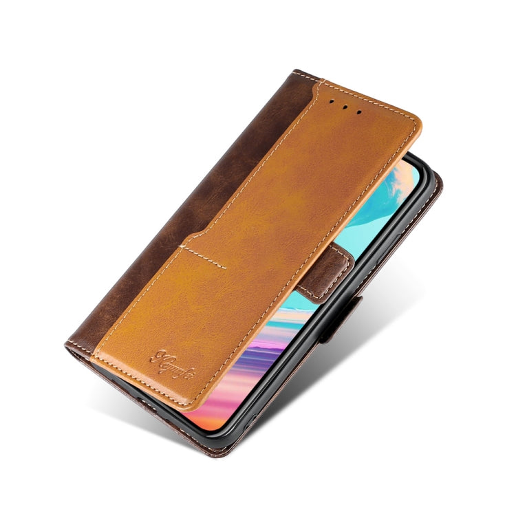 Caja de Teléfono para Tecno Camon 19 Neo Cuero con Hebilla Lateral (Marrón Oscuro + Dorado)