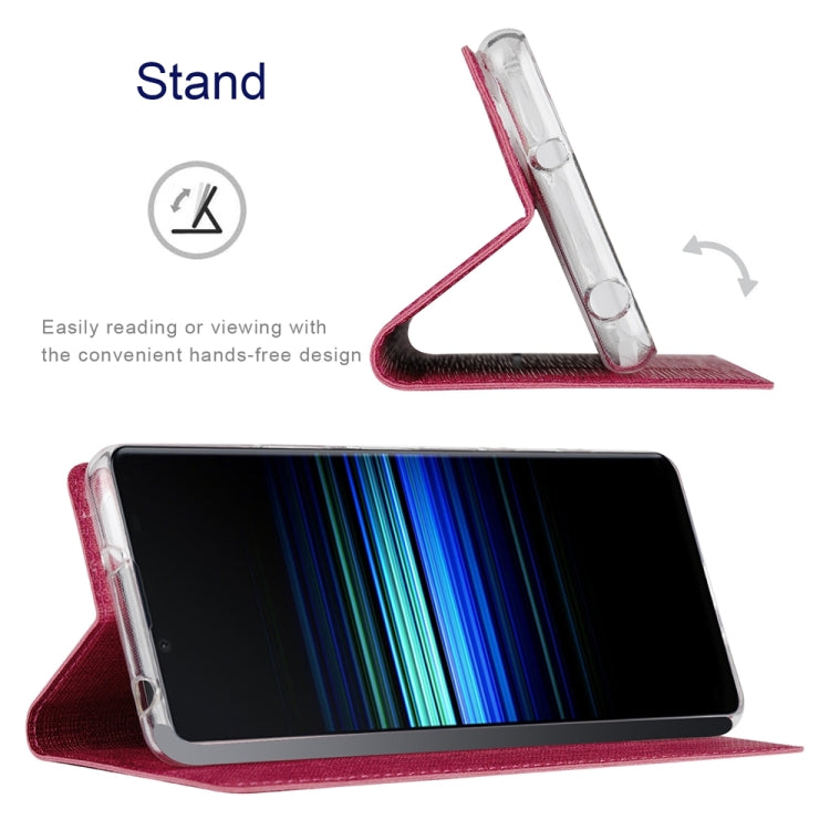 Estuche de Cuero Magnético para Sony Xperia 10 V Vili Dmx Series a Prueba de Golpes (Rose Red)