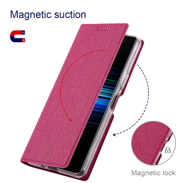 Estuche de Cuero Magnético para Sony Xperia 10 V Vili Dmx Series a Prueba de Golpes (Rose Red)
