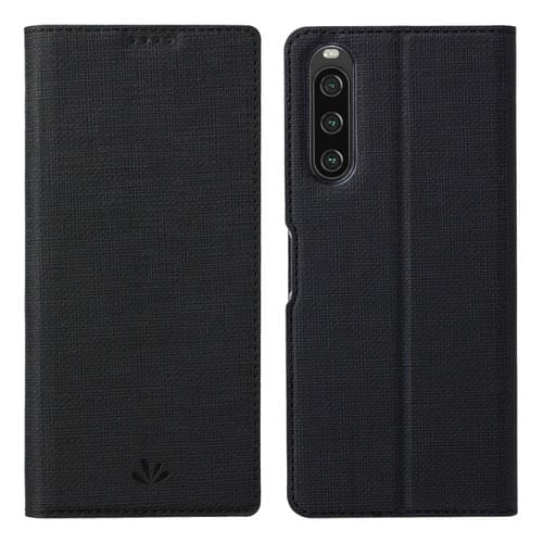 Estuche de Cuero Magnético para Sony Xperia 10 V Vili Dmx Series a Prueba de Golpes (Negro)